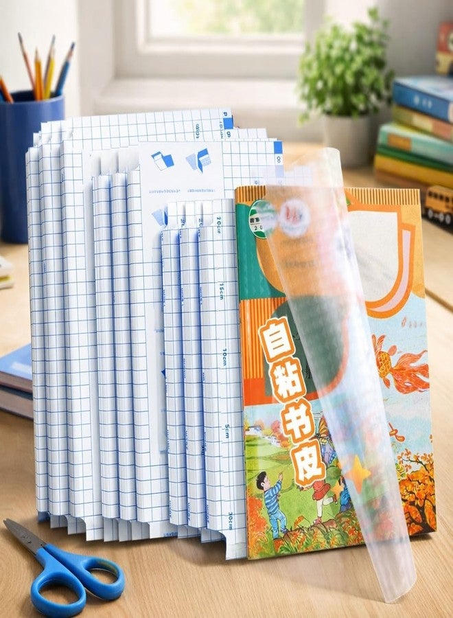 Nutshell Book Cover Transparent Paper Sticker [30 Pcs - 3 Different Sizes - 10 Each] Self-Adhesive Waterproof School Textbook Protective Case Cover for Book Binding, Cut Book Cover Film Sticker - Image 1
