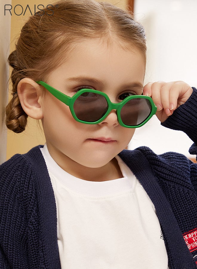 roaiss Hexagon Polarized Sunglasses for Babies, UV400 Protection Cute Beach Holiday Sun Glasses with Lightweight Flexible TPEE Frame and Elastic Strap for Boys Girls Age 0-3, Cactus Green - Image 2