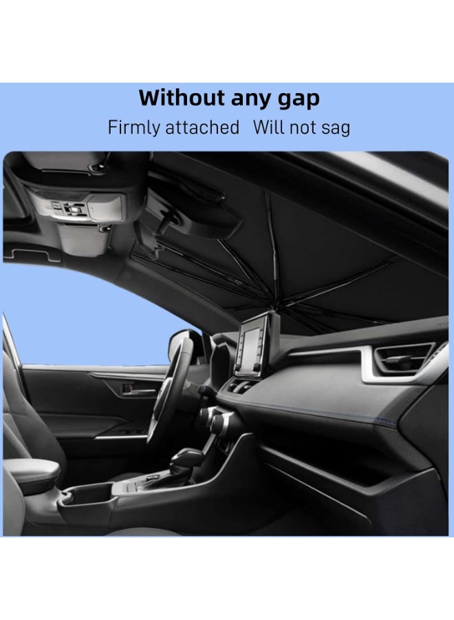 Foldable Car Windshield Sun Shade Umbrella with Vinyl Coating Heat Shield, Universal Fit - Image 5