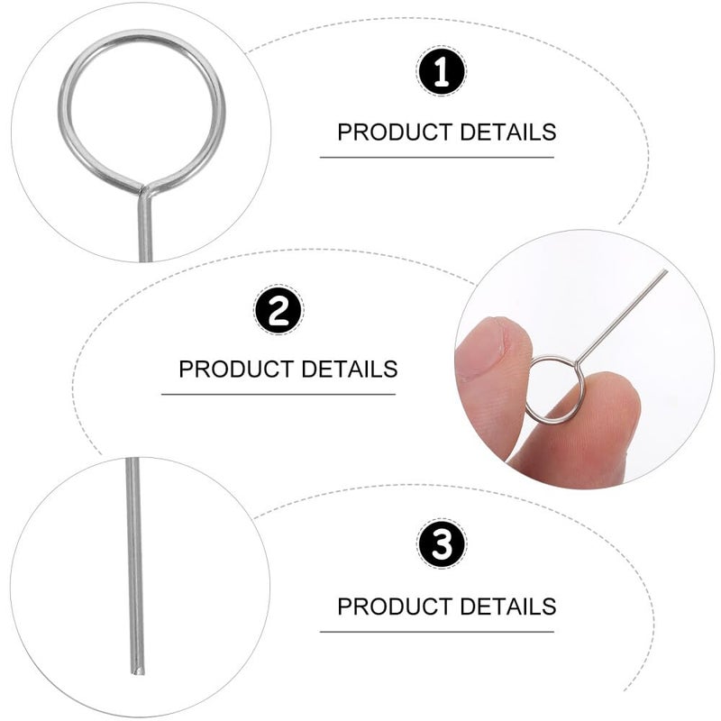 Pack of 3 Pic Stainless Steel SIM Card Tray Ejector Pin Tool – Ring-Head Design for Smartphones, Routers, Mobile Hotspots – Universal Compatibility (Silver, Pieces) - Image 2