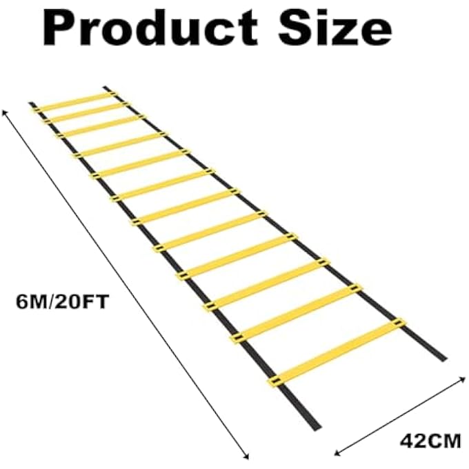 rayihni 12 Rungs Adjustable Agility Ladder,Football Training Equipment & Speed Ladder For Soccer, Basketball,Agility Training Equipment For Footwork Drills,With Carry Bag - Image 3