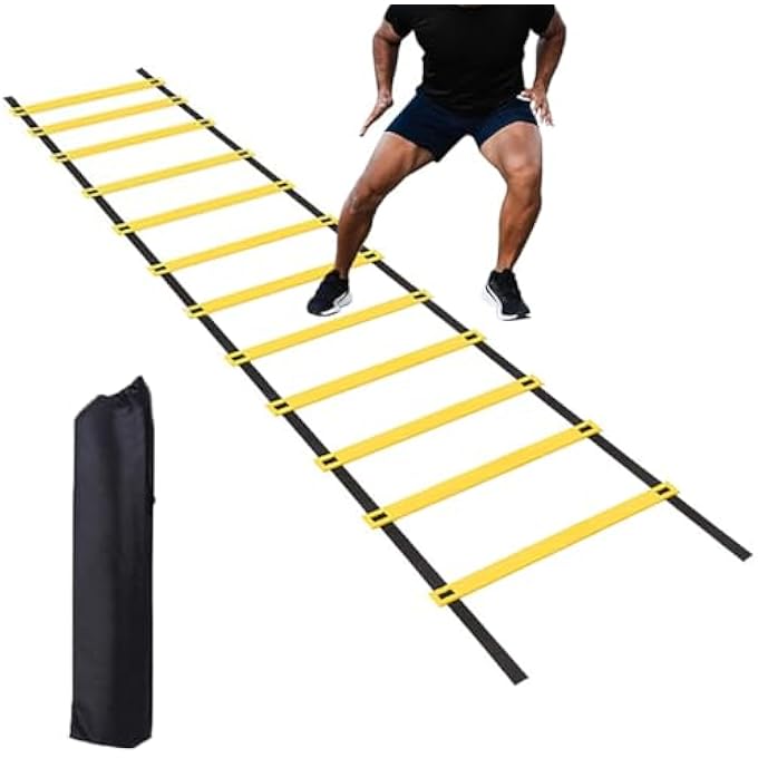 rayihni 12 Rungs Adjustable Agility Ladder,Football Training Equipment & Speed Ladder For Soccer, Basketball,Agility Training Equipment For Footwork Drills,With Carry Bag - Image 2