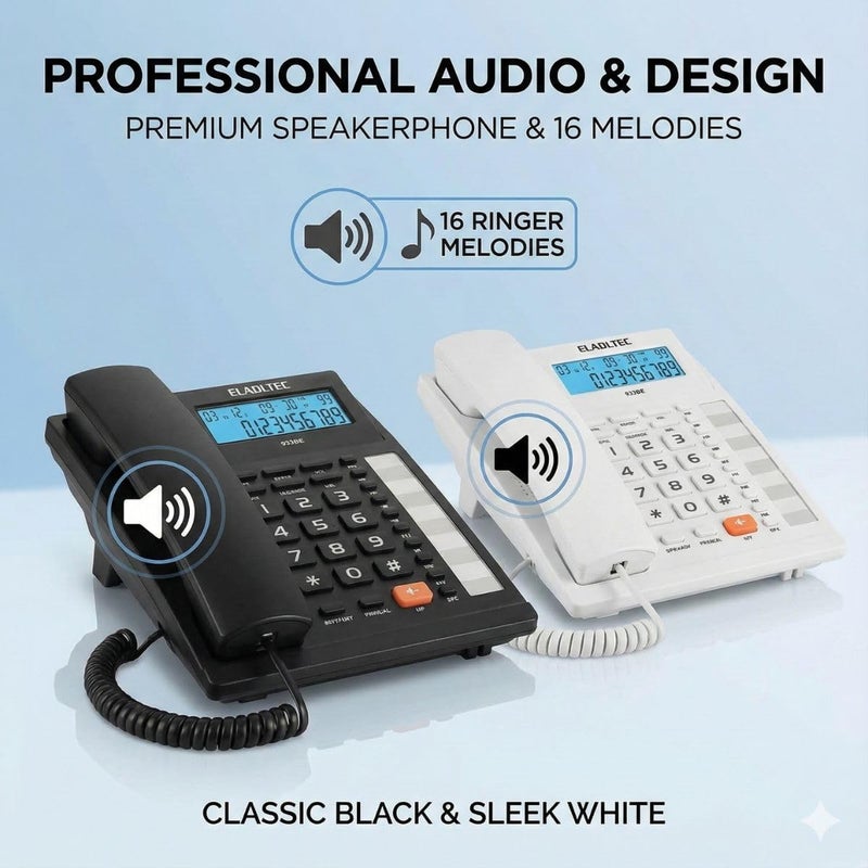 EL-ADL Tec Corded Telephone | 933BE (WHITE) - Image 2