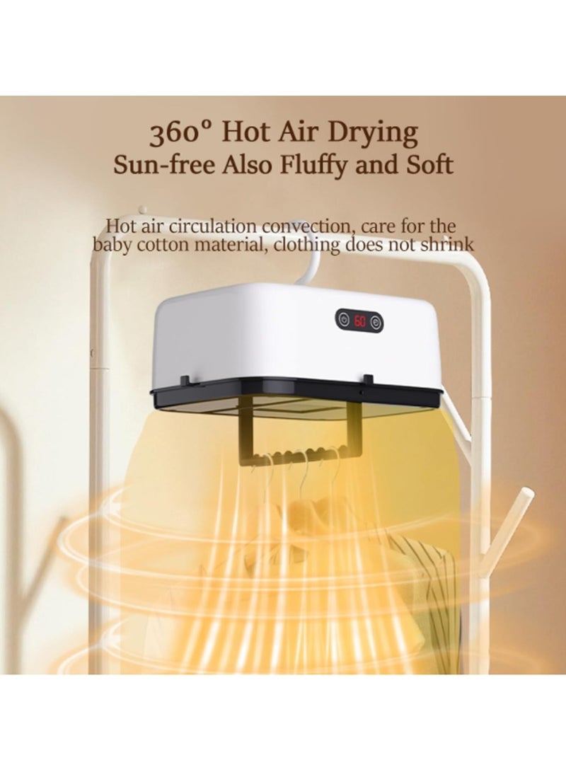 ZbOLi Portable Clothes Dryer with Dryer Bag, Mini Dryer, Electric Heated Indoor Clothes Dryer, Compact Foldable Mini Electric Laundry Dryer Machine, for Light Clothes, Apartments, Rvs, Travel white  - Image 2