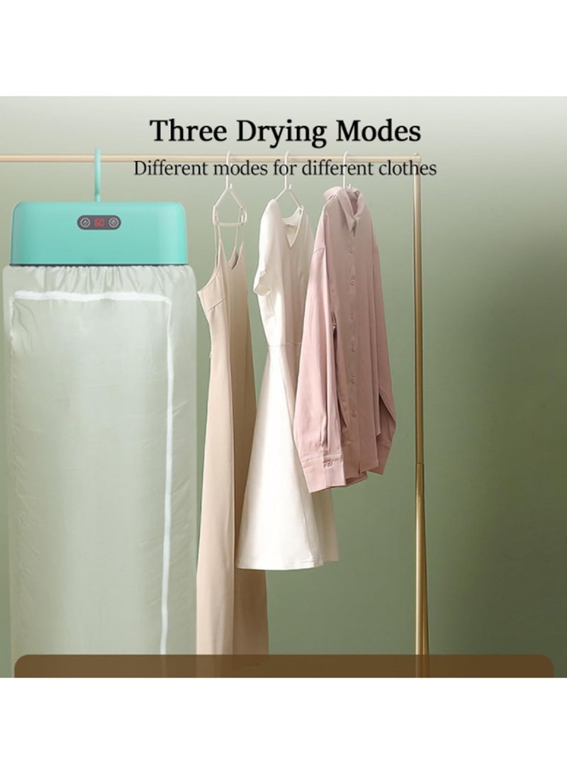 ZbOLi Portable Clothes Dryer with Dryer Bag, Mini Dryer, Electric Heated Indoor Clothes Dryer, Compact Foldable Mini Electric Laundry Dryer Machine, for Light Clothes, Apartments, Rvs, Travel white  - Image 3