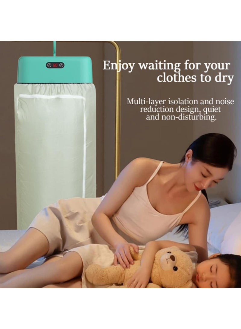ZbOLi Portable Clothes Dryer with Dryer Bag, Mini Dryer, Electric Heated Indoor Clothes Dryer, Compact Foldable Mini Electric Laundry Dryer Machine, for Light Clothes, Apartments, Rvs, Travel white  - Image 5