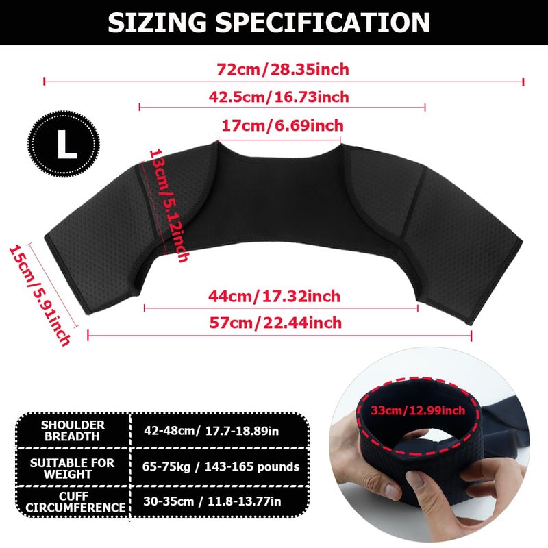 FERCAISH Double Shoulder Brace, Breathable Sports Protective Gear for Chronic Tendinitis Pain Relief, Shoulder Strap Brace for Sleeping Outdoor Lifting Sports (Size L) - Image 2