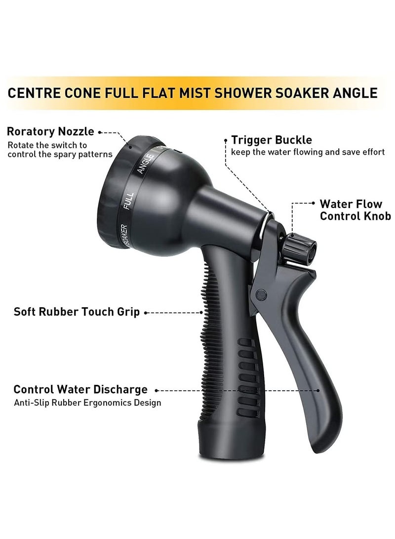 إيليلي خرطوم حديقة قابل للتمدد بطول 50 قدمًا مع فوهة رش 8 وظائف، قلب من اللاتكس - موصلات نحاسية قوية للغاية، أنبوب مياه مرن متين لا ينثني، خرطوم خارجي للري والغسيل - Image 2