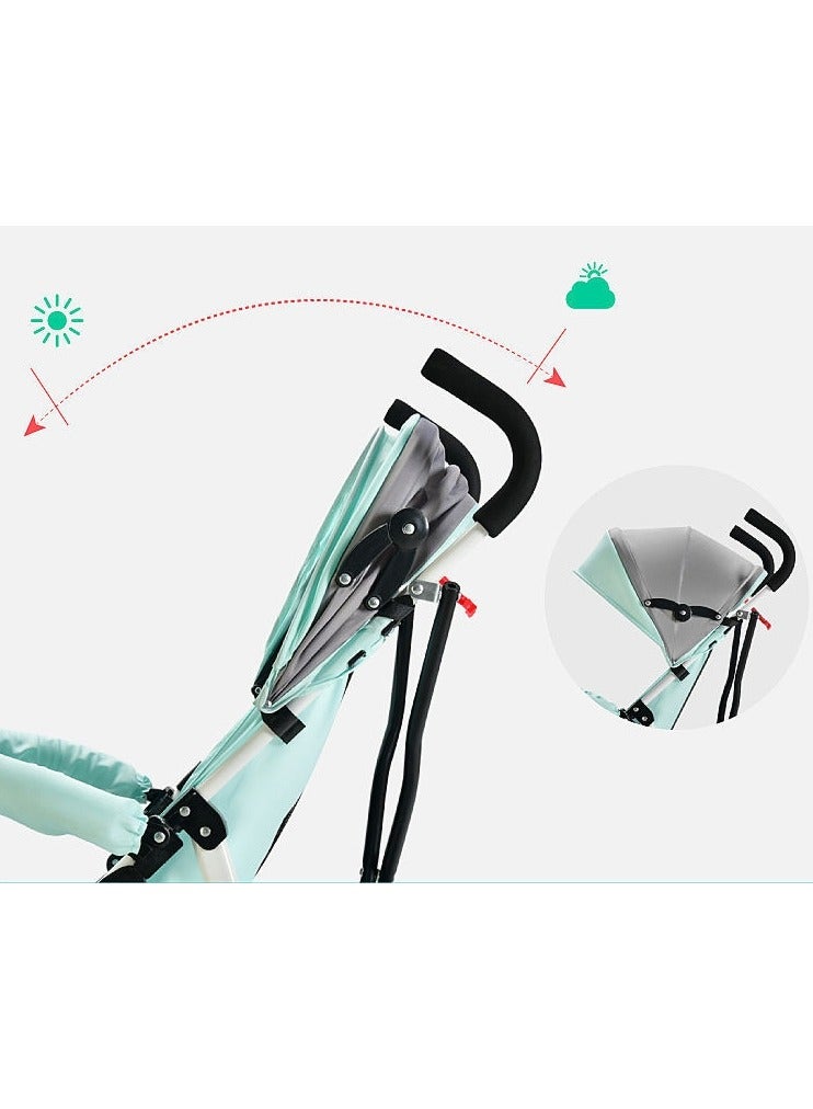 NANAO Lightweight Baby Stroller with Extra Large Canopy, 5-Point Safety Harness, 360° Swivel Wheels, 0-36 Months, Black - Image 4