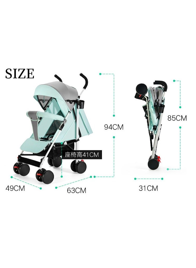 NANAO Lightweight Baby Stroller with Extra Large Canopy, 5-Point Safety Harness, 360° Swivel Wheels, 0-36 Months, Black - Image 5