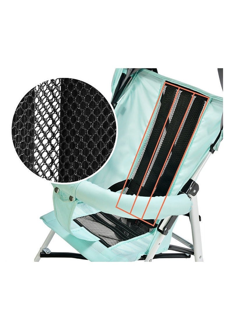 NANAO Lightweight Baby Stroller with Extra Large Canopy, 5-Point Safety Harness, 360° Swivel Wheels, 0-36 Months, Black - Image 2