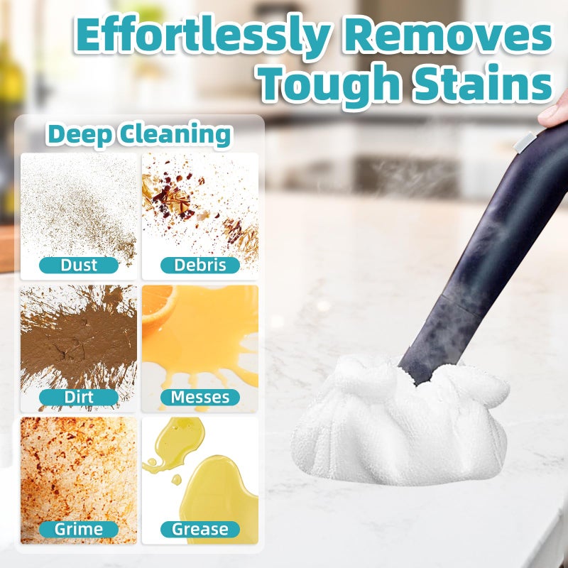 LOVECO Small Microfiber Bonnets (Triangle) Compatible with Dupray Steam Cleaner, McCulloch, awasky, etc, Reusable Washable Steam Cleaner Accessories for Multi-Surface, Universal Soft Microfiber Cloths - Image 5
