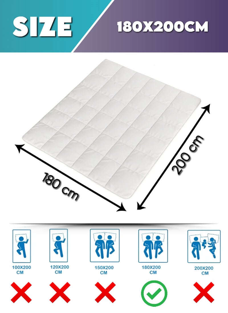 Blueberry Ultra Soft Comfort Mattress Protector Machine Washable Cotton Mattress Topper Cover 4 Corner Elastic Not Waterproof 180x200cm - Image 2