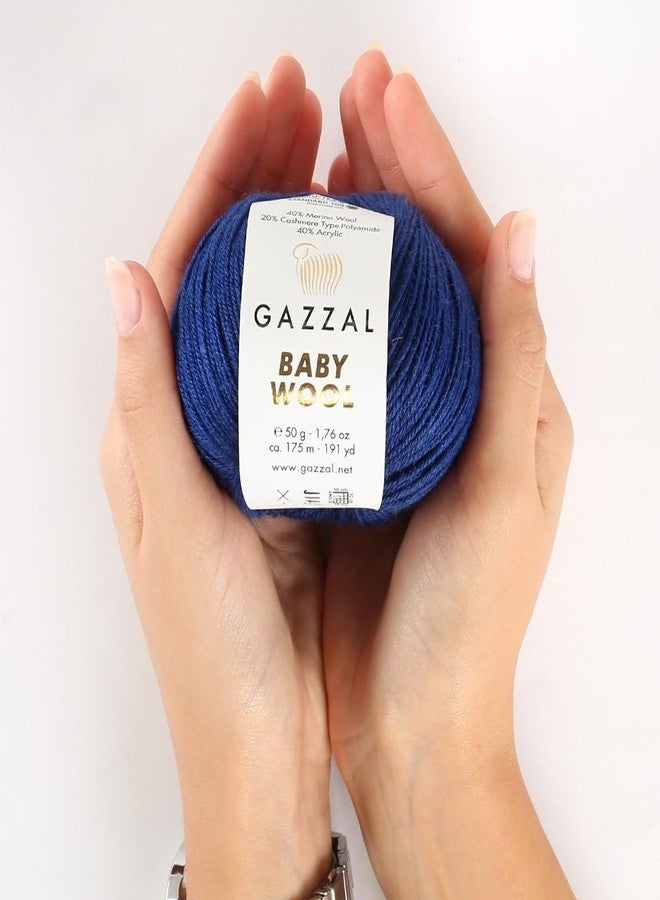 غزال عبوة من 5 قطع - خيوط صوف غزال للأطفال 1.76 أونصة (50 غرام) / 191 ياردة (175 متر) خيوط ناعمة للأطفال، 40% صوف ميرينو لانا، 20% بولي أميد من نوع الكشمير؛ (أخضر - 821) - Image 5