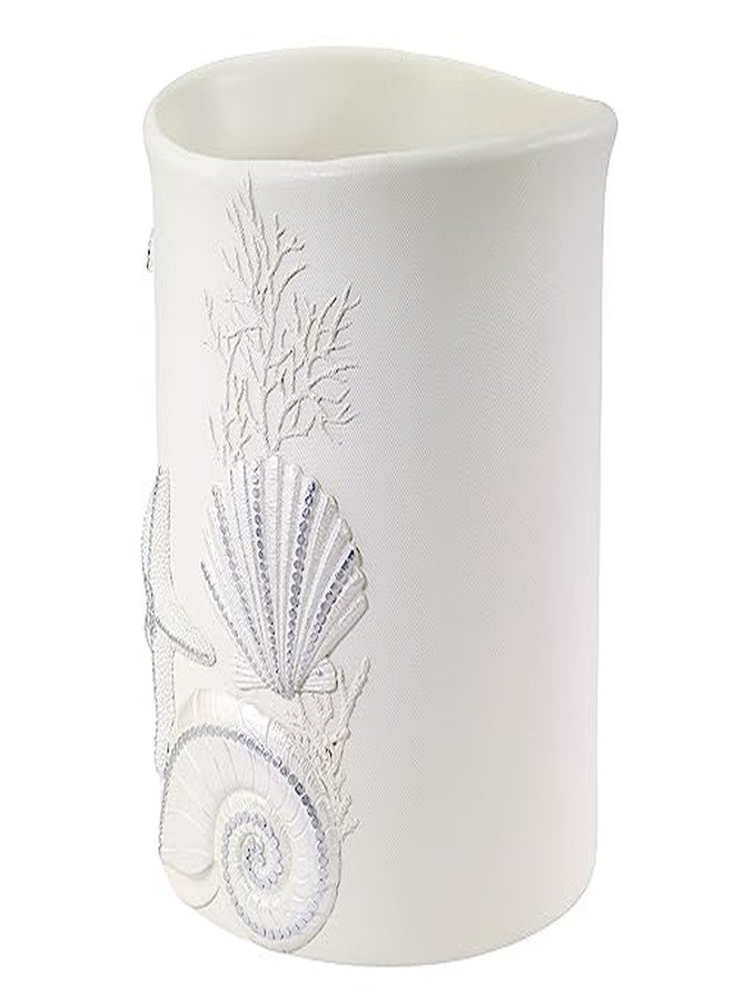 Avanti Linens - Wastebasket, Decorative Trash Can, Seashell Inspired Bathroom Accessories, Guest Bathroom Essentials (Sequin Shells Collection) - Image 4
