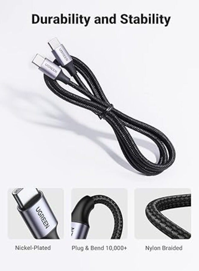 يوجرين إيكو UGREEN US261 (50150) كابل USB من النوع C ذكر إلى ذكر للشحن والبيانات - Image 2