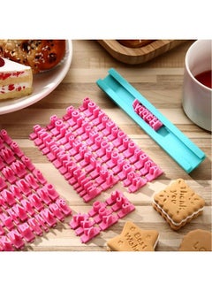 Patelai Alphabet Number Punctuation Cookie Letter Biscuit Stamp Cookie Letters Stamp Set Including Letters Lower And Upper Case For Cookie Decorations Embosser Cutter Fondant Diy Tool (Yellow Pink)  - Image 5