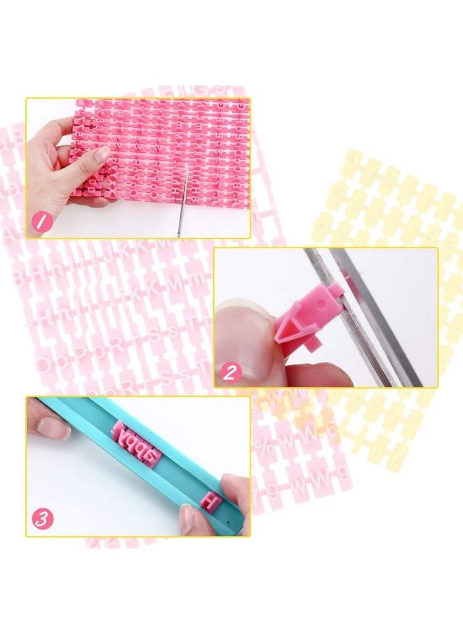Patelai - Alphabet Number Punctuation Cookie Letter Biscuit Stamp Cookie Letters Stamp Set Including Letters Lower And Upper Case For Cookie Decorations Embosser Cutter Fondant Diy Tool (Yellow Pink) - Image 1
