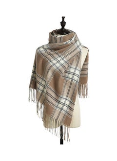 Knitting Tassels Checkered Scarf