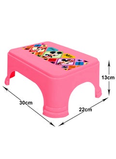 Urbane Home Urbane Home Disney Mickey Minnie Print Bathroom StoolDurable Plastic Stool for KitchenStool for KidsPatla for Toilet Pink  - Image 5