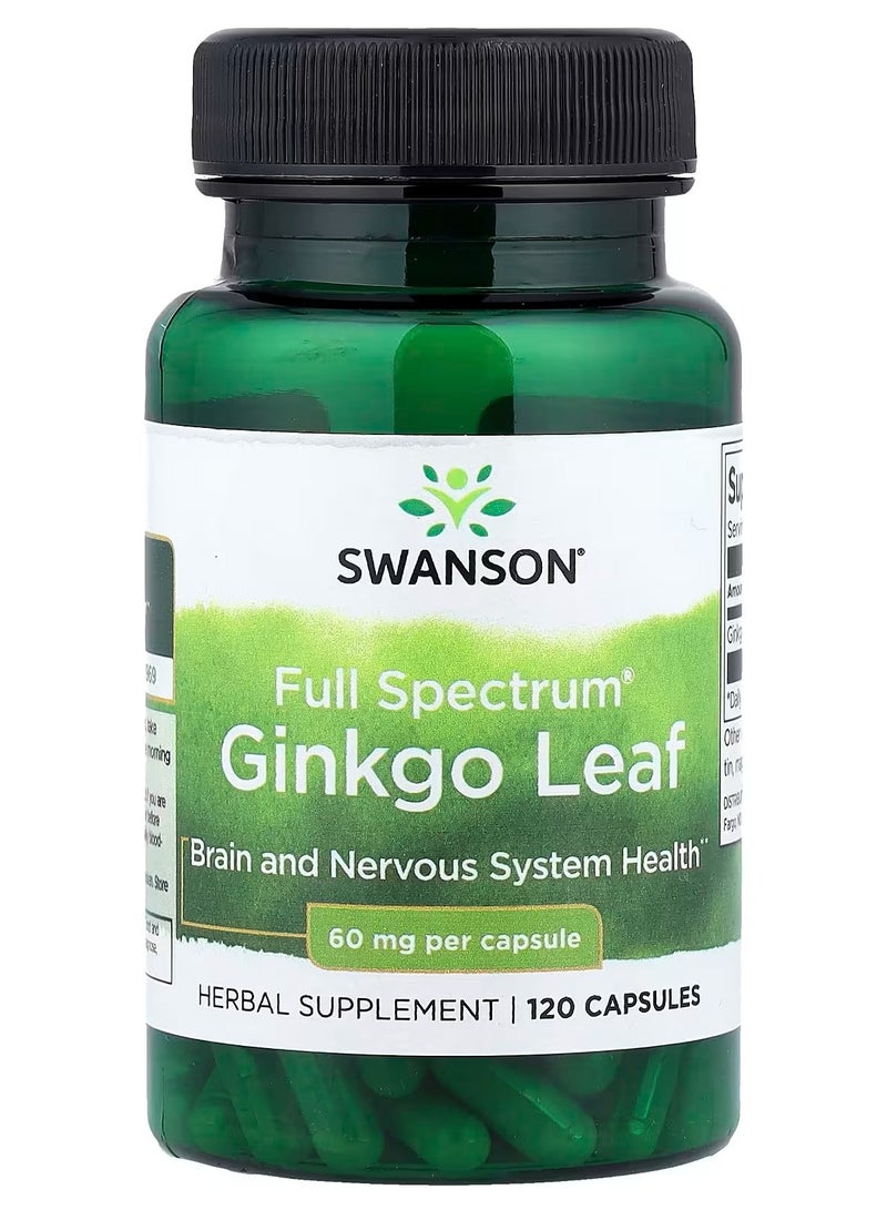 Swanson, Full Spectrum® Ginkgo Leaf, 60 mg, 120 Capsules