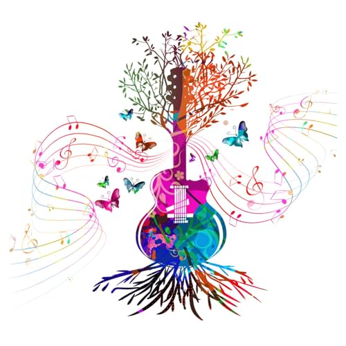 Sticker Yard Colorful Guitar Floral Tree Wall Decor for Kids Room, Hall, Kitchen, Living Room, Bedroom - Vinyl Multicolor Sticker (Standard Size 55X51Cm)-Self-Adhesive - Image 2