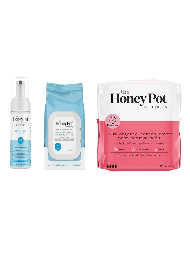 the Honey Pot company - The Honey Pot Company - Herbal Postpartum Pads w/Wings - Infused w/Essential Oils for Cooling Effect, Organic Cotton Cover, & Ultra-Absorbent - Postpartum Essentials to fill your Postpartum Kit - 12ct - Image 1