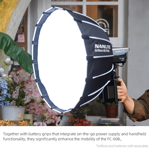 NANLITE FC-60B LED Video Light 2700K-6500K 78W Bowens Mount Continuous Output Lighting,AC/DC Power Support with APP Control, Bowens Adapter for Studio Photograpny/Video Recording - Image 4
