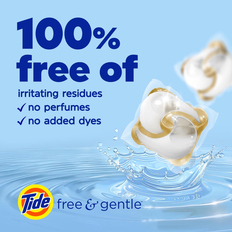 Tide PODS Free & Gentle Laundry Detergent Soap Pacs, 112 Count, Tide PODS Laundry Detergent, Laundry Detergent Pacs, Laundry PODS Detergent - Image 2