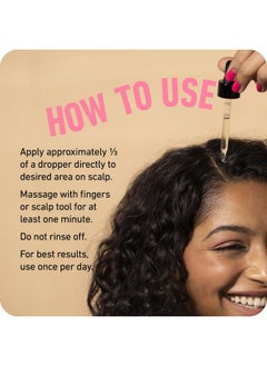 Boldify سيروم نمو الشعر يحتوي على 30 معزز طبيعي للشعر + 4 ببتيدات مثبتة علميًا زيت علاج فروة رأس طبيعي للنساء والرجال خفيف الوزن وغير دهني لجميع أنواع الشعر 2 أونصة.  - Image 5