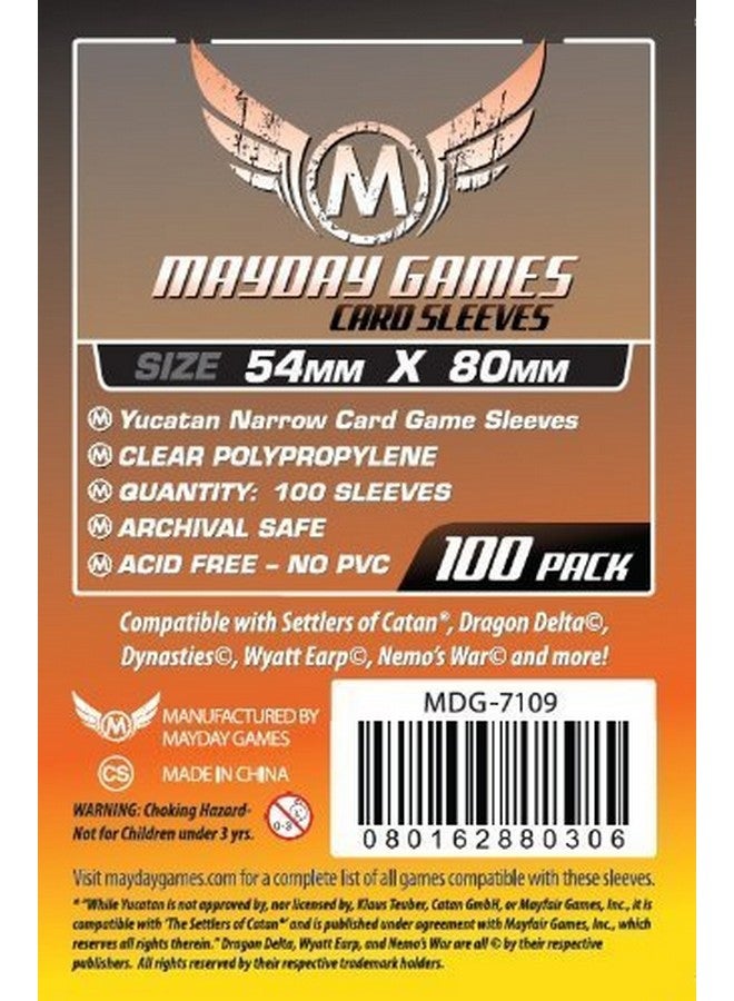 Mayday Yucatan Narrow Card Game Sleeves 54 X 80 Mm (100 Pack) For Settlers Of Catan