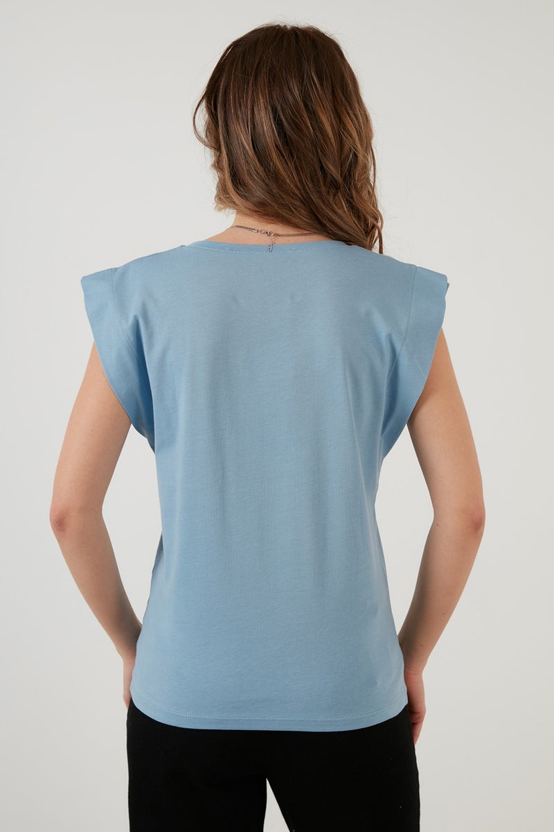 Lela Cotton Crew Neck Sleeveless T Shirt Women's T SHIRT 5864019  - Image 5
