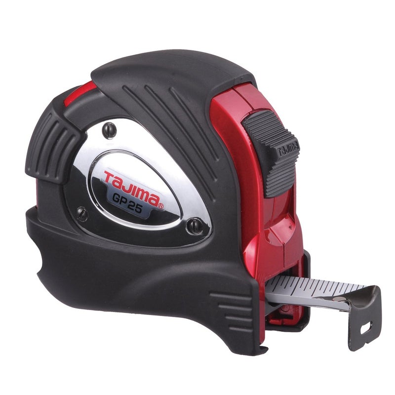 متر قياس TAJIMA 25 قدم × 1 بوصة شريط قياس GPlus مع غلاف مدرع وشفرة مطلية بالأكريليك GP25BW