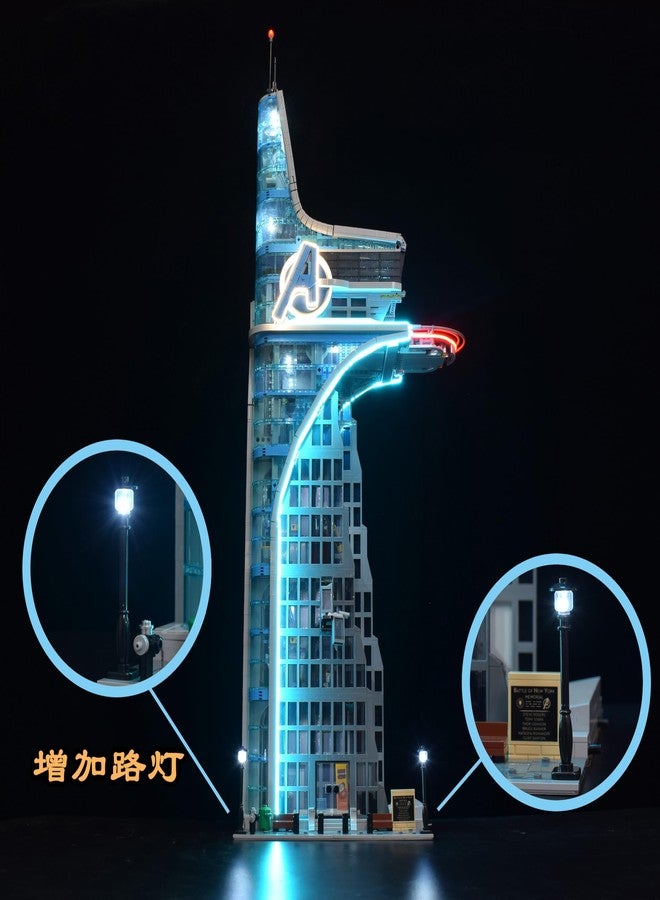 LightGo LED Lighting Kit Designed for Marvel Avengers Tower Compatible with Lego 76269 Building Set - Not Include Model (Remote Version) - Image 3