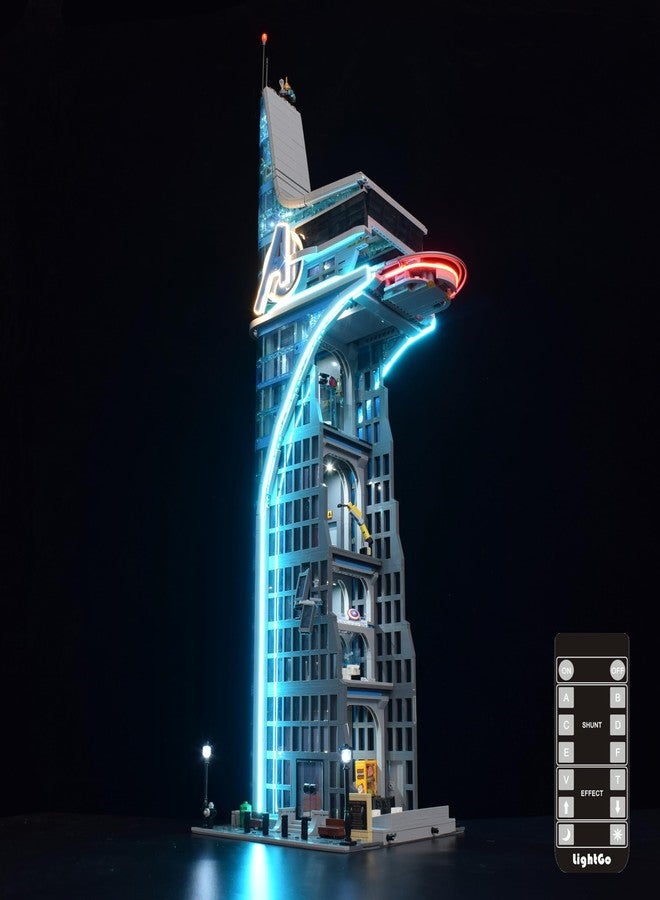 LightGo LED Lighting Kit Designed for Marvel Avengers Tower Compatible with Lego 76269 Building Set - Not Include Model (Remote Version) - Image 1