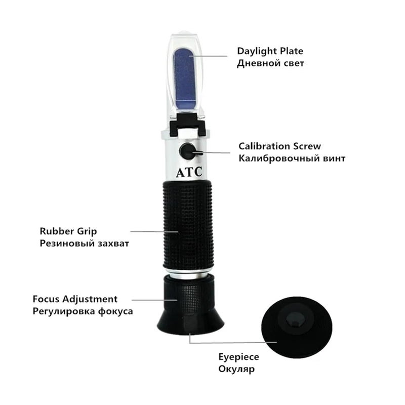 Refractometer, Handheld ATC Brix Refractometer 0-90% Sugar Optical Instruments Auto Refractor Fruit Sauce Milk Meter Honey Concentration Tester,for Honey,ph Refractometer - Image 3