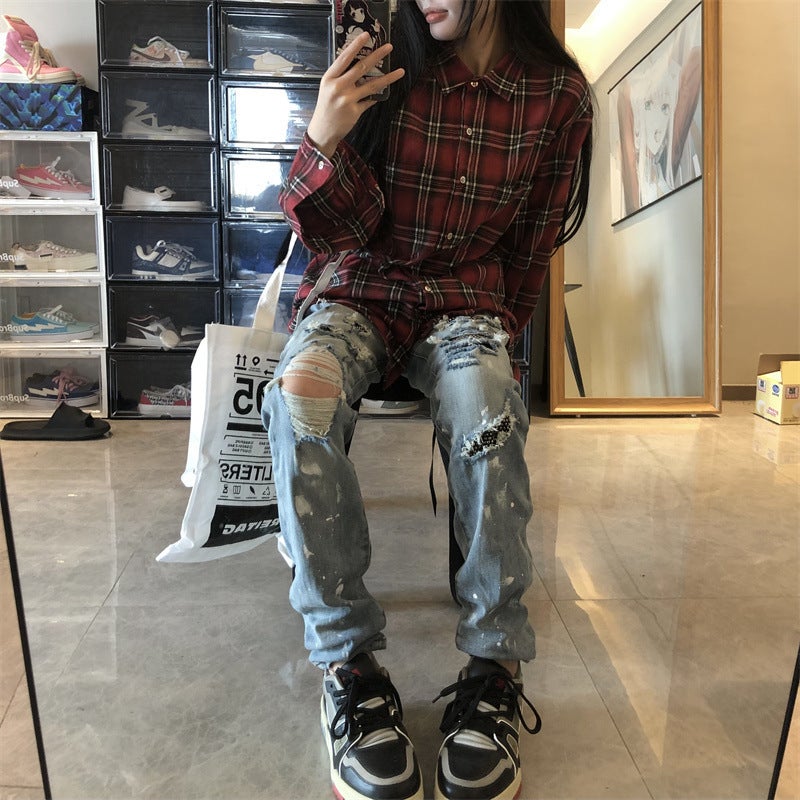 Unisex Classic Denim Jeans Loose Fit Daily Outdoor Wear - Image 4