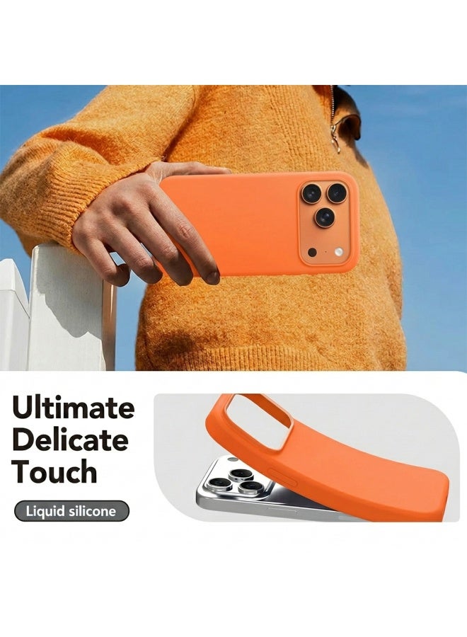 موبكوس جراب Mobcos iPhone 17 Pro Max البرتقالي الفاخر المصنوع من السيليكون المغناطيسي مع خاصية الشحن اللاسلكي | ملمس ناعم كالحرير | حماية مقاومة للصدمات بمعايير عسكرية | توافق مغناطيسي قوي | غطاء أنيق ونحيف - Image 3
