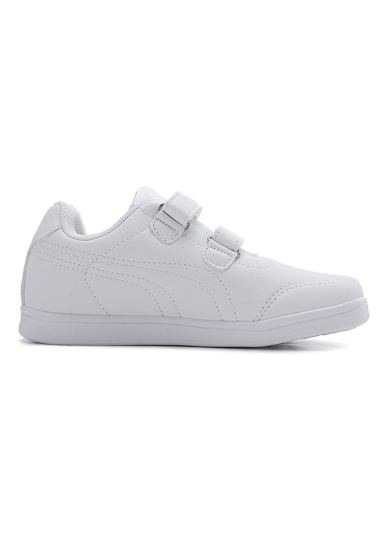 Sky View Boy Girl Shoes Hook and Loop Sports Shoes Child Leather Lightweight Breathable Athletic Running Sneakers for Unisex Kids School Shoes White - Image 2