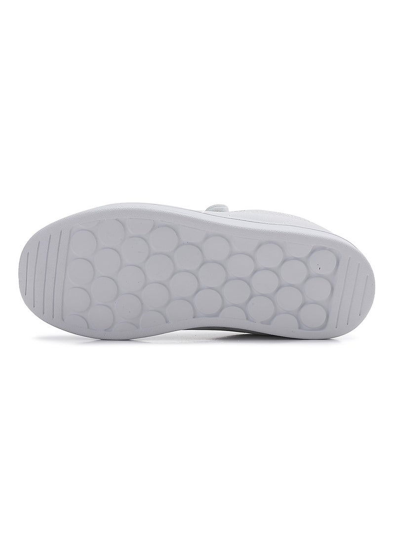 Sky View Boy Girl Shoes Hook and Loop Sports Shoes Child Leather Lightweight Breathable Athletic Running Sneakers for Unisex Kids School Shoes White - Image 5