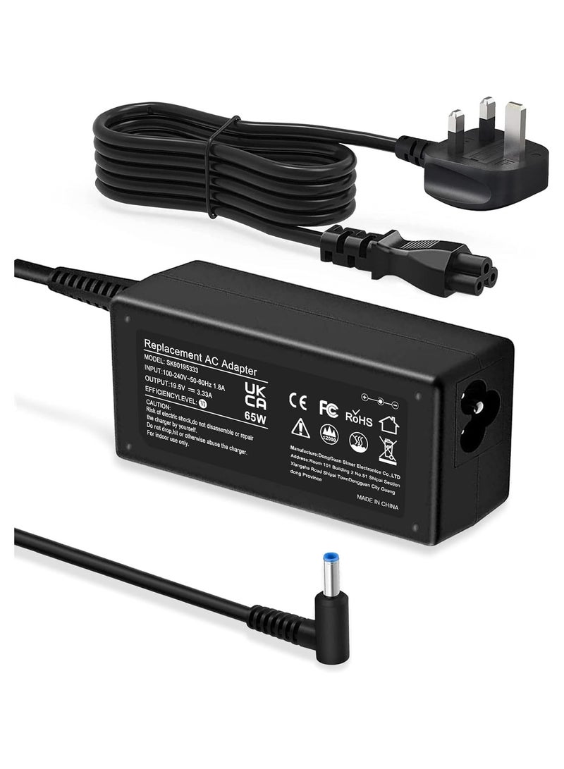 STS 65W HP Laptop Adapter Charger, (19.5V/3.33A) Power Supply For HP Pavilion x360 11/13/15, HP ProBook 450/430 440/446/455/470 & G8/G7/G6/G5/G4 & HP EliteBook 840-G5 (4.5mm X 3mm)