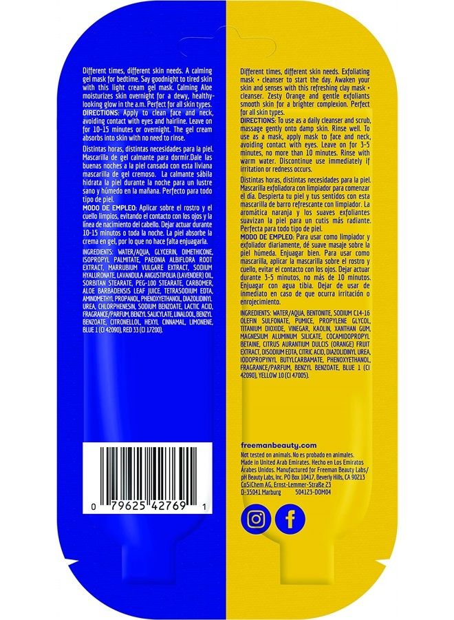 Freeman Day & Night + Hot & Cold Face Mask Variety Set, Gel Skin Care Facial Masks for Women, 6 Count - Image 3