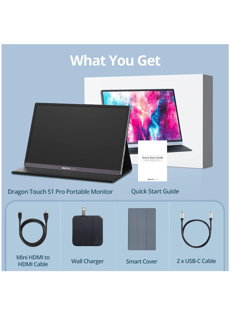 Dragon Touch - Dragon Touch 4K Portable - 15.6 Inch IPS HDR Gaming Monitor 100% sRGB FreeSync with Speakers VESA Compatible for Xbox PS4 Nintendo Switch Laptop PC Phone Mac Surface (Not Touchscreen) - Image 1