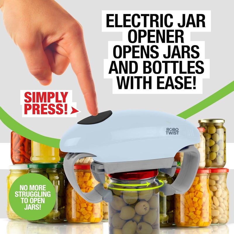 Emson Robotwist Electric Jar Opener Top Rated for Seniors, Deluxe Model with Improved Torque, 1 Touch Automatic Easy Jar Opener for Weak Hand and Arthritis – Works on All Jar Sizes - Image 2