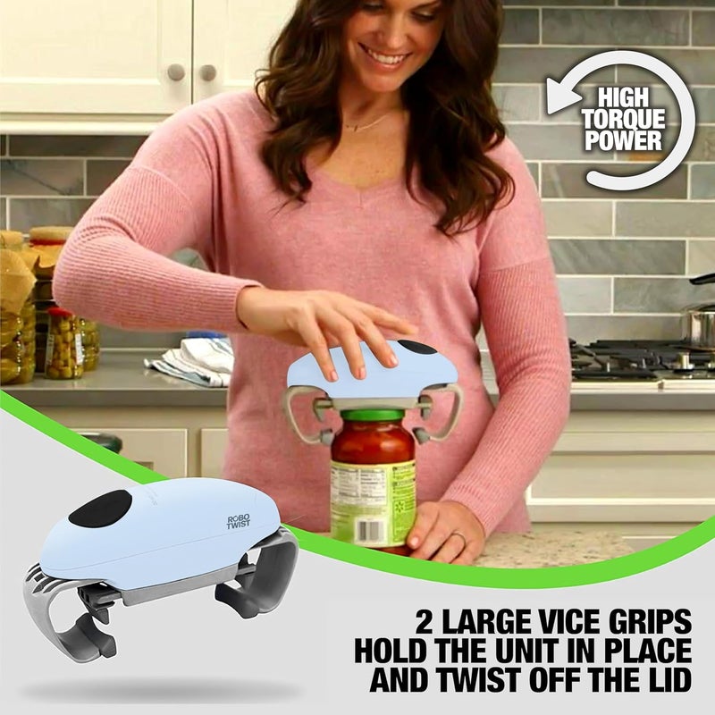 Emson Robotwist Electric Jar Opener Top Rated for Seniors, Deluxe Model with Improved Torque, 1 Touch Automatic Easy Jar Opener for Weak Hand and Arthritis – Works on All Jar Sizes - Image 5