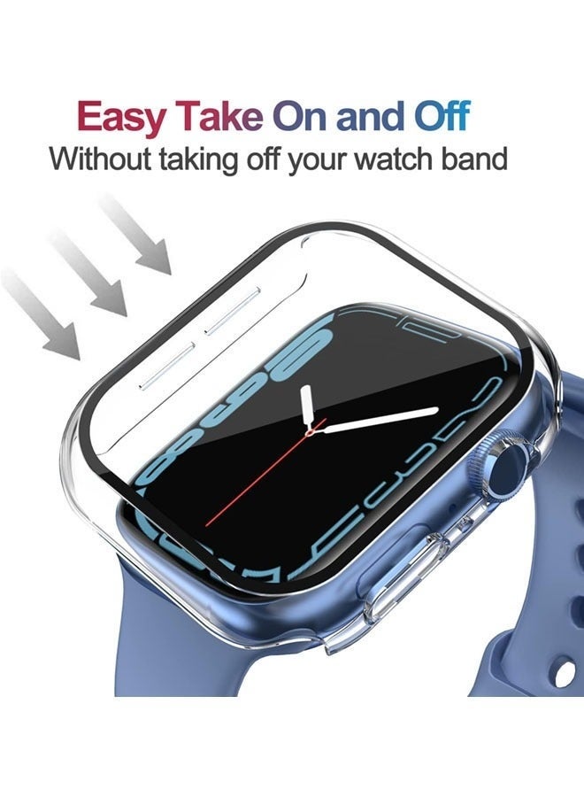 Protective Cover Shell for Apple Watch Series 11 10 46mm Clear Hard PC Case with Tempered Glass Screen Protector Full Coverage Bumper Touch Sensitive HD Display Protection - Image 3