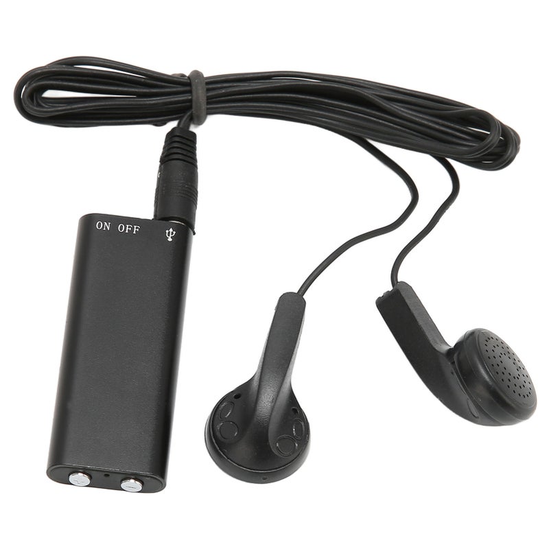 سجل صوت عالي الدقة بتقليل الضوضاء ومُنفّذ بالصوت، مشحون عبر USB، صغير الحجم، لالجلسات والمقابلات، باللغة الإنجليزية المحايدة، باللون الأسود، سعة 16 جيجا بايت (يمكن تخزين تسجيلات لمدة 192 ساعة) - Image 5