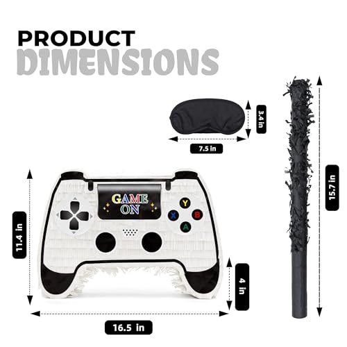 Birchio White Game Controller Pinatas Bundle with a Blindfold and a Bat165 x 12 x 35 Inches Perfect for kids Birthday Parties Mexican Theme Parties Decorations - Image 5