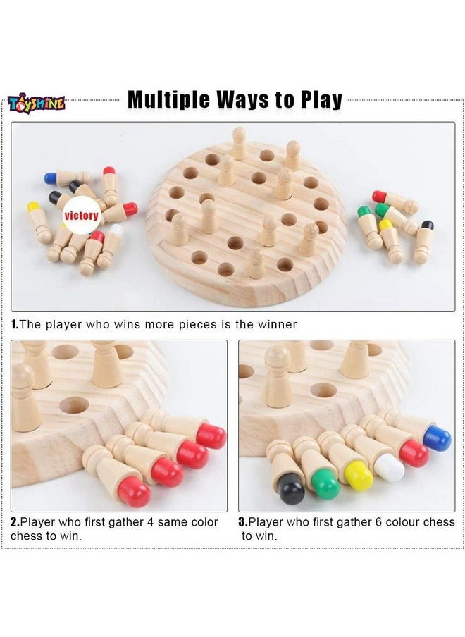 Toyshine Toyshine Wooden Memory Match Stick Chess Game Set, Funny Block Board Game Parent-Child Interaction Toy For Boys And Girls Age 3 And Up, Kids  - Image 3