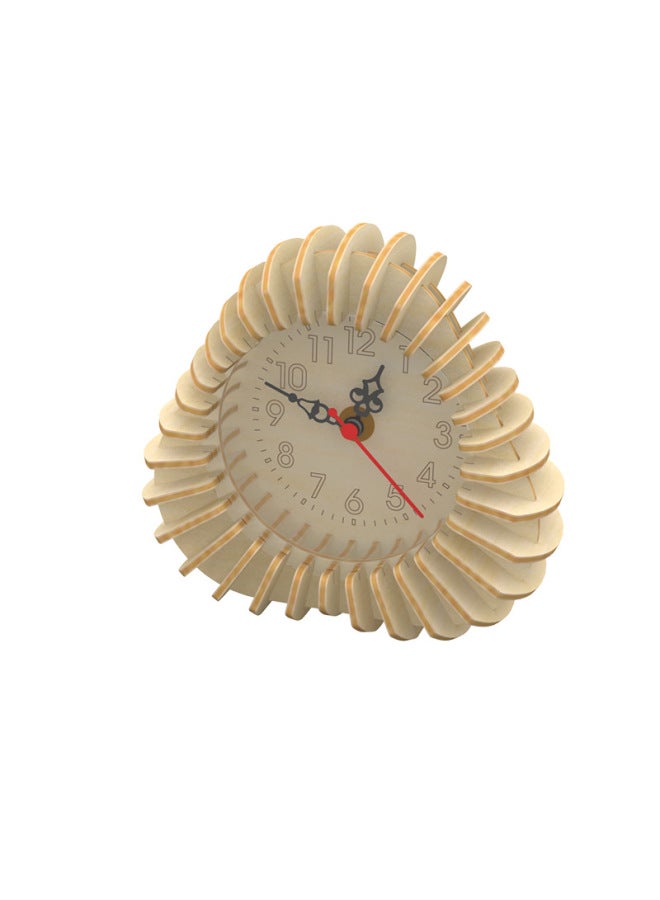 Nosto Puzzle Creative Toy Custom Wood Carved Clock Assembled Model Stereo Assembled Now-Color:Triangle Clock - Image 1